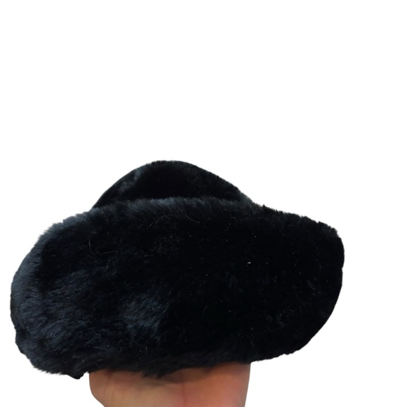 Vintage Kaps‎ Black Faux Fur Brimmed Hat One Size Made in USA
